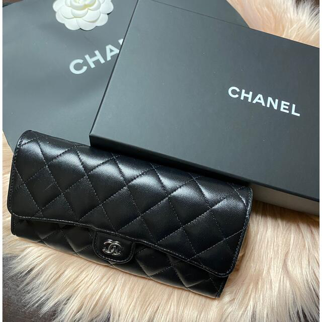 本物の CHANEL シャネル マトラッセ 財布 ラムスキン - 財布