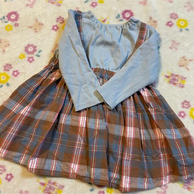 coeur a coeur(クーラクール)のクーラクール キムラタン チェック ブルー ワンピース 80 キッズ/ベビー/マタニティのベビー服(~85cm)(ワンピース)の商品写真