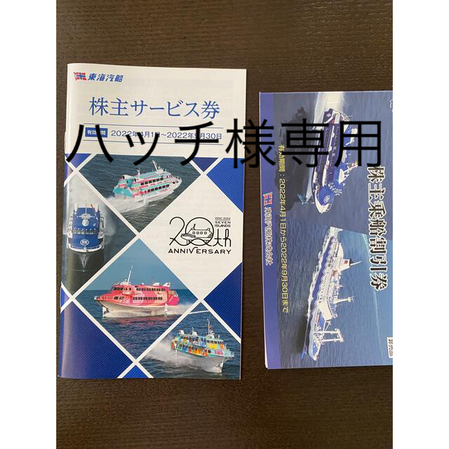 東海汽船　株主乗船割引券　2枚