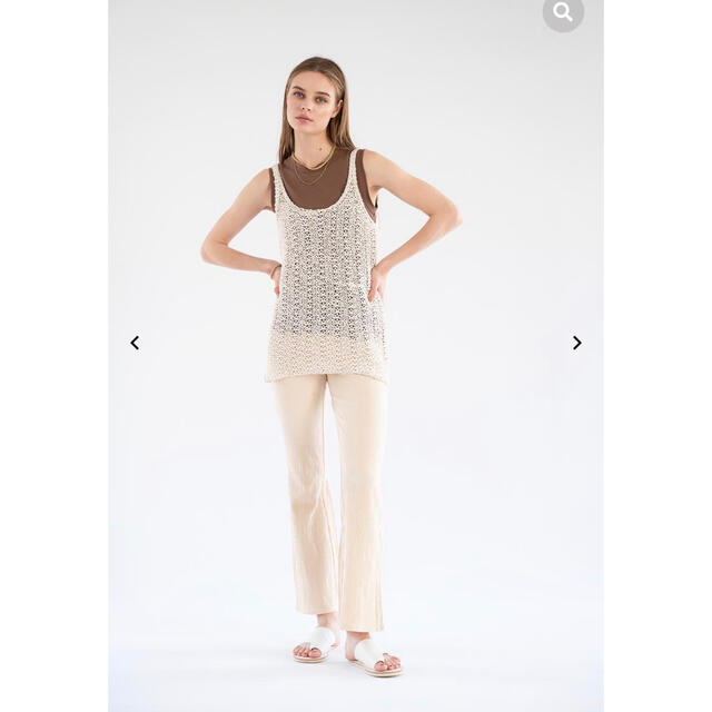 ALEXIA STAM(アリシアスタン)のalexiastam Linen Knit Tank Top Ivory レディースのトップス(タンクトップ)の商品写真