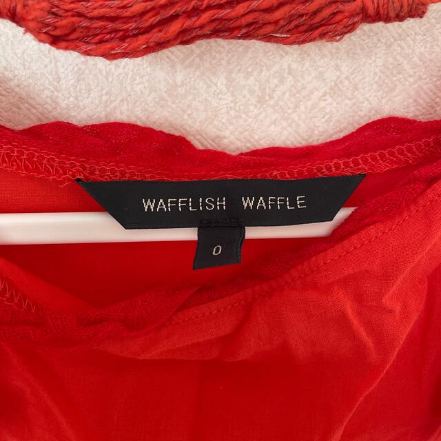 Wafflish Waffle(ワッフリッシュワッフル)の【美品】wafflish waffle 綿麻ブラウス　オレンジ　サイズ0 レディースのトップス(シャツ/ブラウス(半袖/袖なし))の商品写真