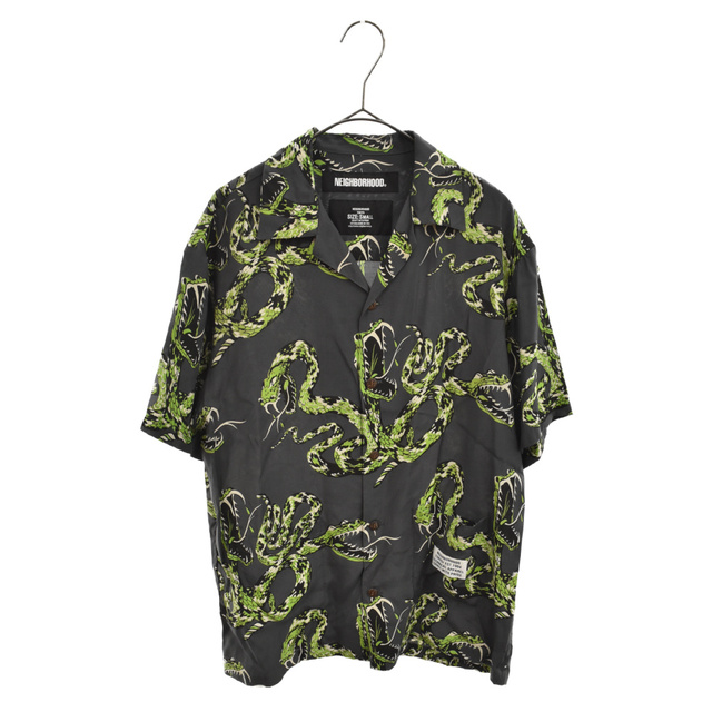 NEIGHBORHOOD ネイバーフッド 20SS ALOHA RATTLESNAKE/R SHIRT SS ラトルスネーク柄 グレー/グリーン 201TSNHSHM08 アロハシャツ