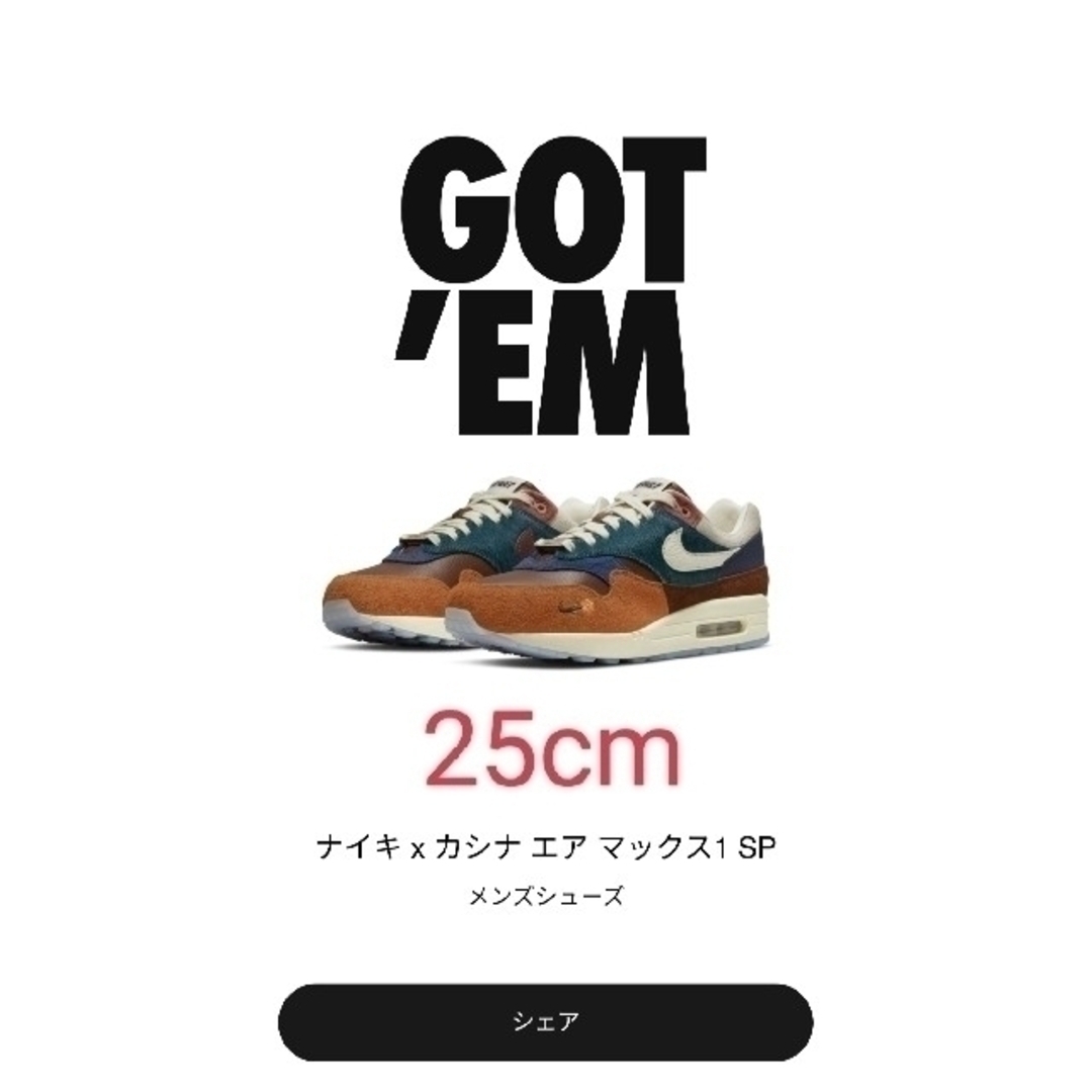 NIKE(ナイキ)の25cm カシナ エアマックス kashina airmax1 orange メンズの靴/シューズ(スニーカー)の商品写真