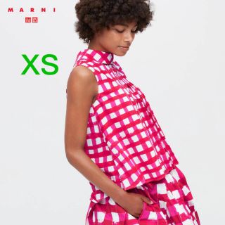 ユニクロ(UNIQLO)のMARNI×UNIQLO タックブラウス XS(シャツ/ブラウス(半袖/袖なし))