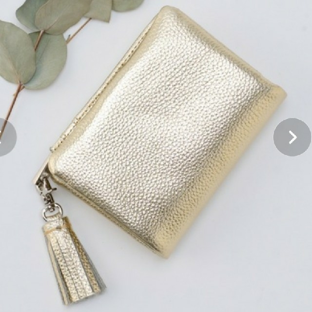 Beau're(ビュレ)のカウレザー2つ折り財布　ゴールド レディースのファッション小物(財布)の商品写真