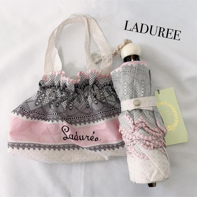 LADUREE(ラデュレ)の新品LADUREE スクレラデュレ　UV加工 晴雨兼用折りたたみ傘 スカラップ レディースのファッション小物(傘)の商品写真