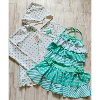 マザウェイズ(motherways)の＊可愛い♡＊マザウェイズ＊グリーンドット＊水着セット＊150(水着)