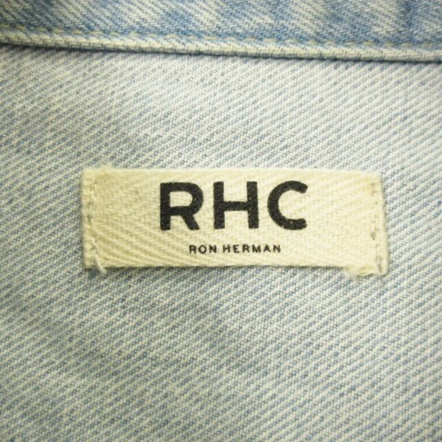 Ron Herman(ロンハーマン)のロンハーマン RHC デニム ジャケット ダメージ加工 ライトインディゴ L メンズのジャケット/アウター(ブルゾン)の商品写真