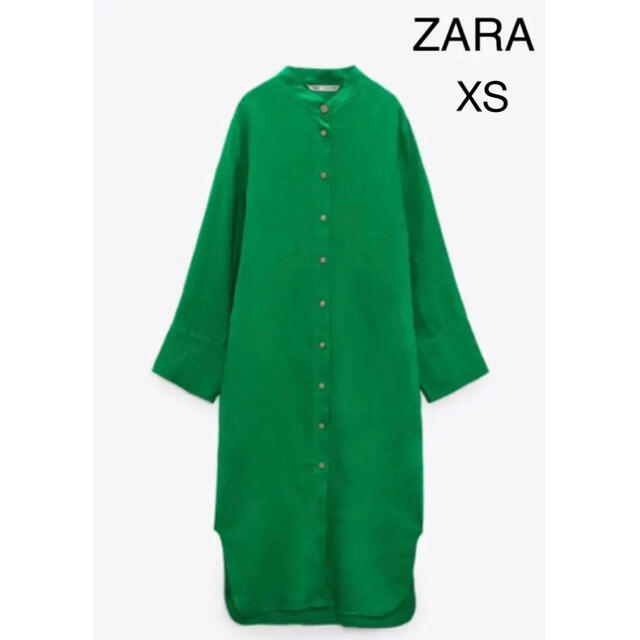 ZARA(ザラ)のZARA  ザラ　リネンチュニックワンピース レディースのワンピース(ロングワンピース/マキシワンピース)の商品写真