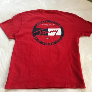 トミー(TOMMY)のtommy jeans  トミージーンズ　ビッグロゴ　Tシャツ　赤　S レア(Tシャツ(半袖/袖なし))