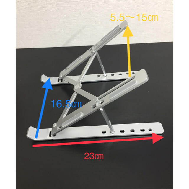 新品★ ノートパソコンスタンド・タブレット折りたたみスタンド スマホ/家電/カメラのPC/タブレット(PC周辺機器)の商品写真