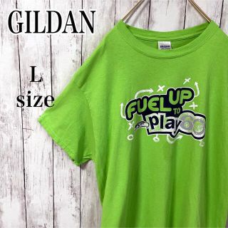 ギルタン(GILDAN)のGILDAN ギルダン プリント Tシャツ オーバーサイズ L 古着 男女 緑(Tシャツ/カットソー(半袖/袖なし))