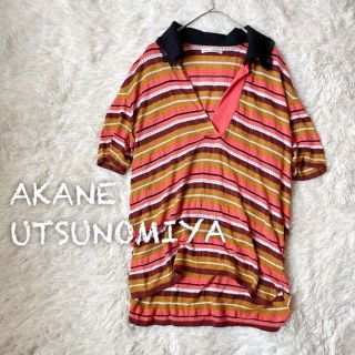 アカネウツノミヤ(AKANE UTSUNOMIYA)のさくら様専用✨アカネウツノミヤ✨ニットポロシャツ  ボーダー F(ニット/セーター)