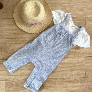 ベビーギャップ(babyGAP)のbaby GAP リバティ柄　ロンパース　3-6month(ロンパース)