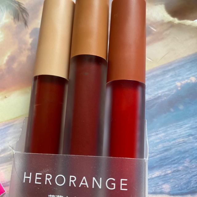 HERORANGE リップスティック 3色 B レッド系 コスメ/美容のベースメイク/化粧品(口紅)の商品写真