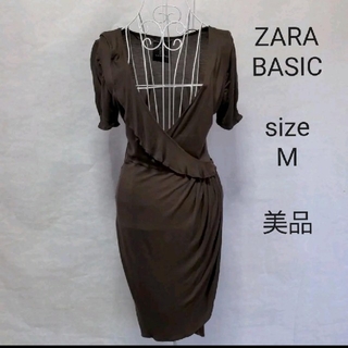 ザラ(ZARA)のZARA BASIC　ザラ　膝丈ワンピース　半袖ワンピース(ひざ丈ワンピース)