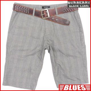 バーバリーブラックレーベル(BURBERRY BLACK LABEL)のバーバリー 廃盤 ハーフパンツ W32 古着 メンズ グレー TY1787(ショートパンツ)