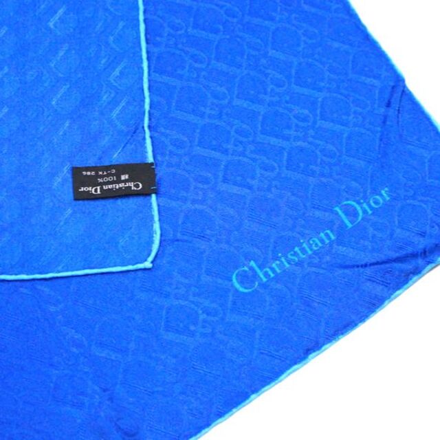 シルク】 Dior - 美品 Dior スカーフ トロッター柄 ブルーの通販 by
