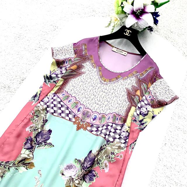 新品同様‼️ETRO シルク100%フリル袖ペイズリーシフトフローラルワンピース