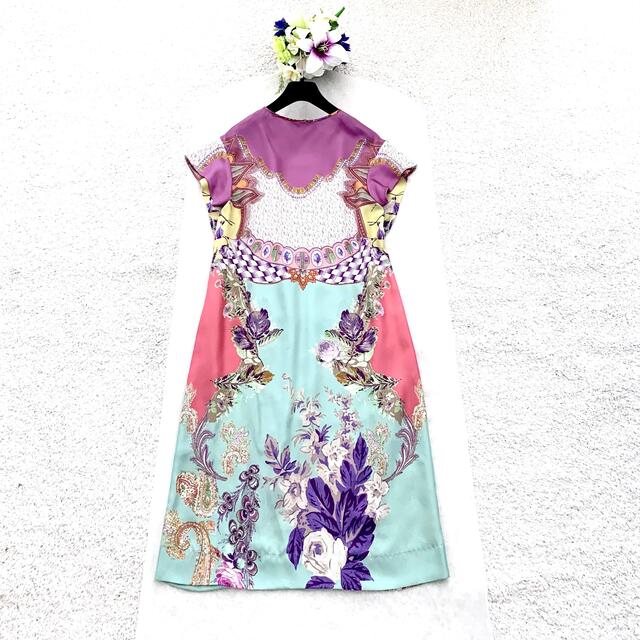 新品同様‼️ETRO シルク100%フリル袖ペイズリーシフトフローラルワンピース