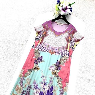 新品同様‼️ETRO シルク100%フリル袖ペイズリーシフトフローラルワンピース