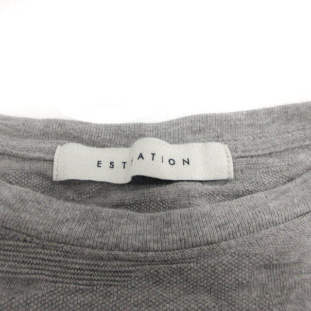 ESTNATION(エストネーション)のESTNATION カットソー 半袖 ボックスシルエット グレー 白 M レディースのトップス(カットソー(半袖/袖なし))の商品写真