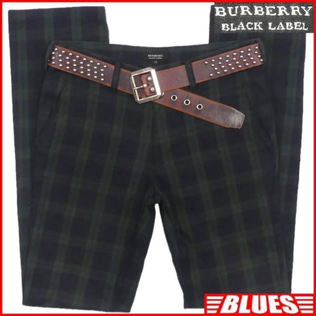 BURBERRY BLACK LABEL - 廃盤 バーバリー チェックパンツ W31 古着 緑