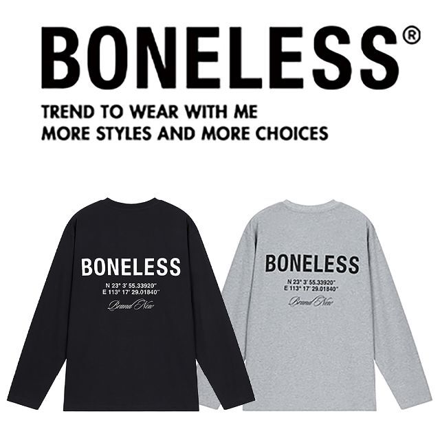 BONELESS ボーンレス 正規品 ロゴ プリント 長袖 Tシャツ 9