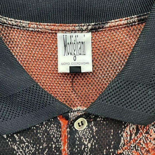 【イタリア製】モディリアーニ 半袖 ボタニカル柄 総柄 ポロシャツ 2XL メンズのトップス(ポロシャツ)の商品写真