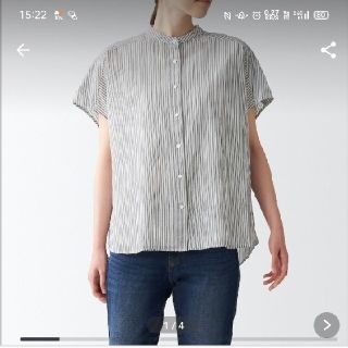 ムジルシリョウヒン(MUJI (無印良品))の無印良品 洗いざらし強撚フレンチスリーブ(シャツ/ブラウス(半袖/袖なし))