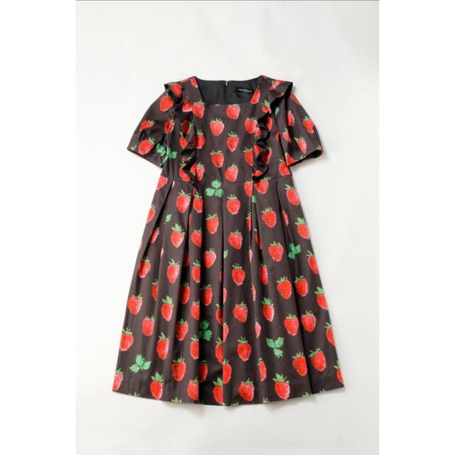 ひざ丈ワンピース JaneMarple - Strawberry field panel dress