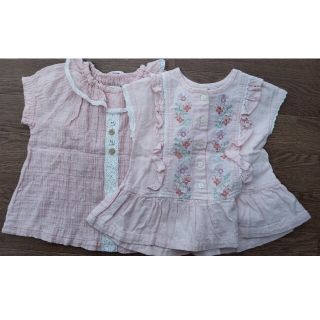 キムラタン(キムラタン)の【ella 様専用】半袖ブラウス2枚とキュロットスカート2枚　サイズ90(Tシャツ/カットソー)