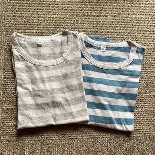 ムジルシリョウヒン(MUJI (無印良品))の無印良品 MUJI ボーダーTシャツ 半袖Tシャツ　2枚(Tシャツ/カットソー)