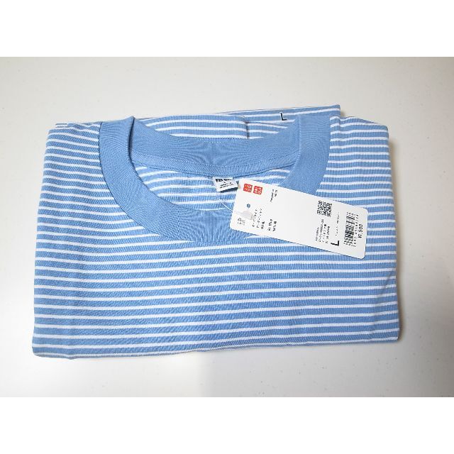 UNIQLO(ユニクロ)のオーバーサイズボーダーTシャツ（5分袖） メンズのトップス(Tシャツ/カットソー(半袖/袖なし))の商品写真