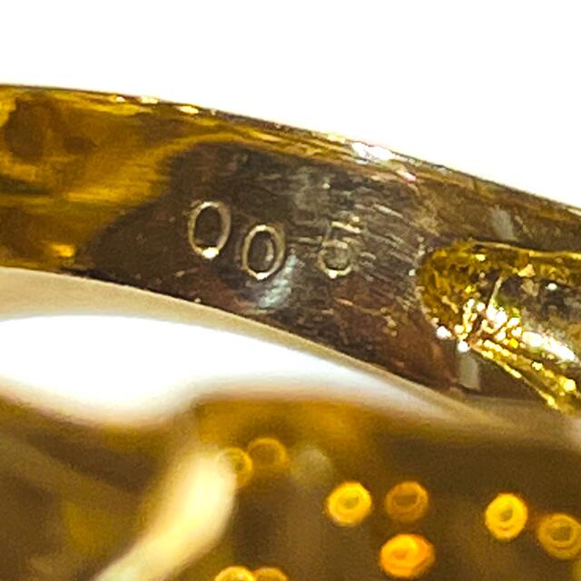 ☆K18 ゴールデンパール12.8mm&ダイヤ付きデザインリング☆ レディースのアクセサリー(リング(指輪))の商品写真