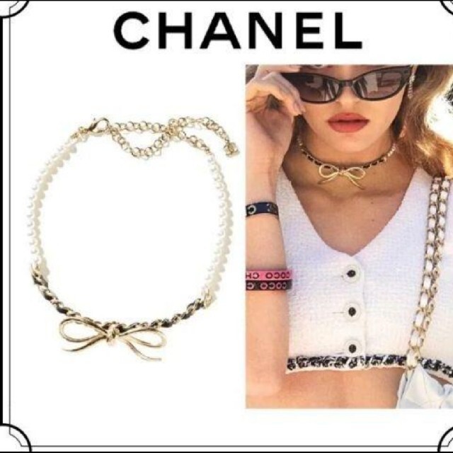 CHANEL💕ジェニちゃん着用パールリボンモチーフチョーカー | フリマアプリ ラクマ