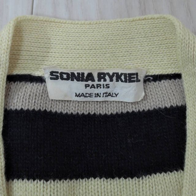 SONIA RYKIEL(ソニアリキエル)のヴィンテージ ソニアリキエル イタリア製 ボーダー ニット カーディガン レディースのトップス(カーディガン)の商品写真