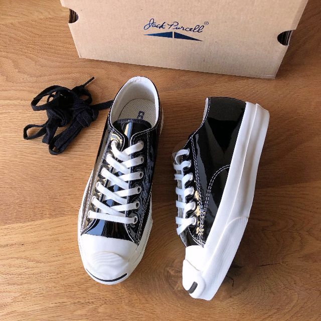 新品1.4万 コンバース CONVERSE ジャックパーセル 黒ブラックエナメル