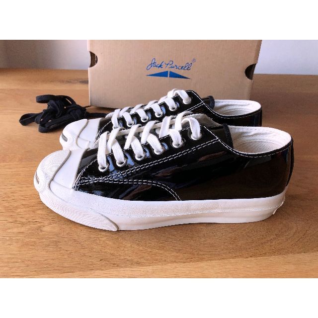 新品1.4万 コンバース CONVERSE ジャックパーセル 黒ブラックエナメル