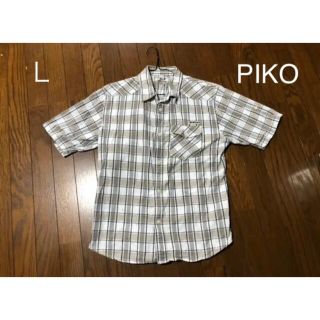 ピコ(PIKO)のPIKO  半袖　チェック シャツ　Ｌ(シャツ)