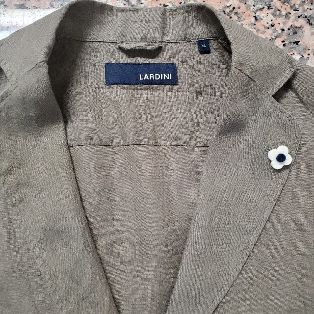 LARDINI シャツジャケット　カーキ系　リネン