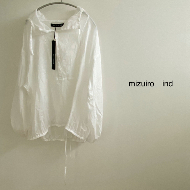 トップス新品mizuiro ind●フーディプルオーバーシャツ