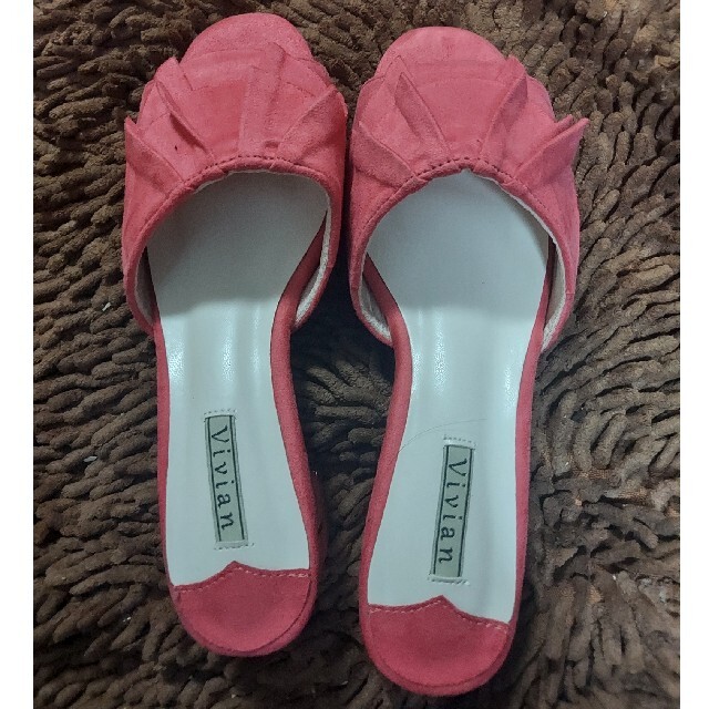 ピンク柄ミュール レディースの靴/シューズ(ミュール)の商品写真