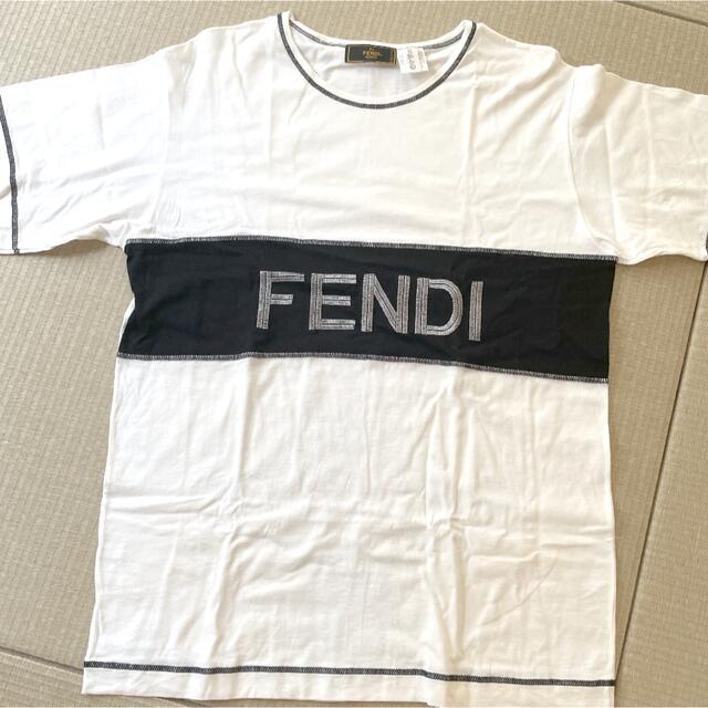 フェンディ　FENDI 白Tシャツ　ロゴTシャツ