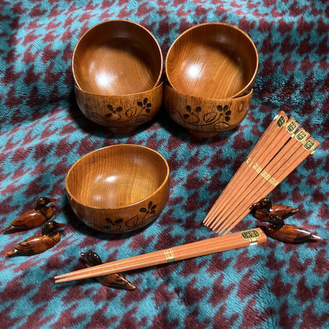 YUMI KATSURA - 桂由美 天然木漆塗り汁椀 5客セットの通販 by YUMI KATSURA - 桂由美 天然木漆塗り汁椀 5客セットの通販 by