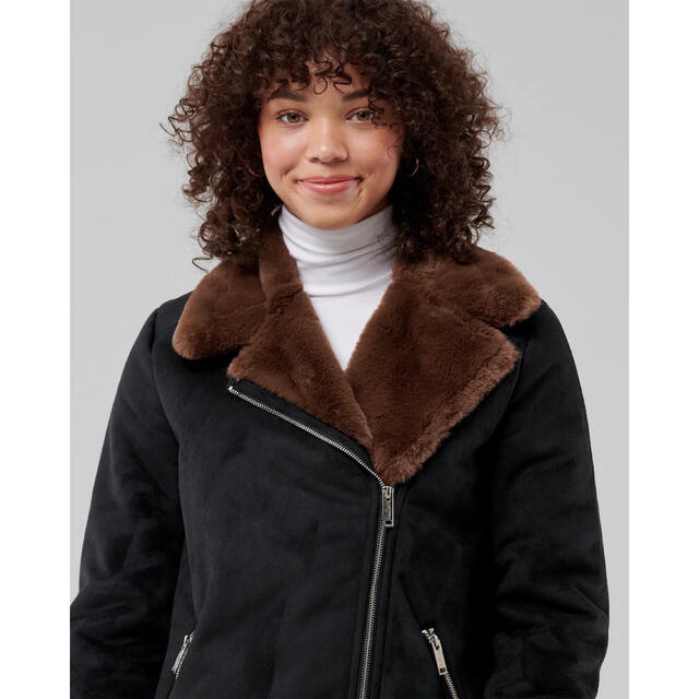 Hollister FAUX SHEARLING BIKER JACKET