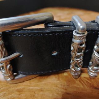 ◇ROCKなブラックレザーベルト◇leather beltの通販 by amber 's shop