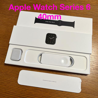 アップルウォッチ(Apple Watch)のApple Watch Series 6 40mmスペースグレイ　超美品(その他)