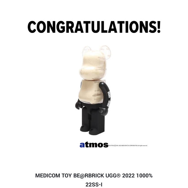 BE@RBRICK - MEDICOM TOY BE@RBRICK UGG® 2022 1000%の通販 by lucky's shop｜ベア