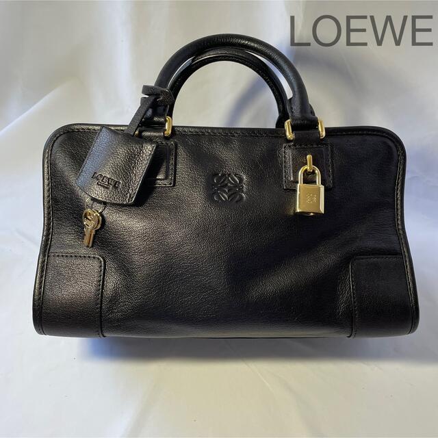 【美品】LOEWE ロエベ ハンドバッグ レザー　アマソナ28 黒商品名こちらは正規品になります